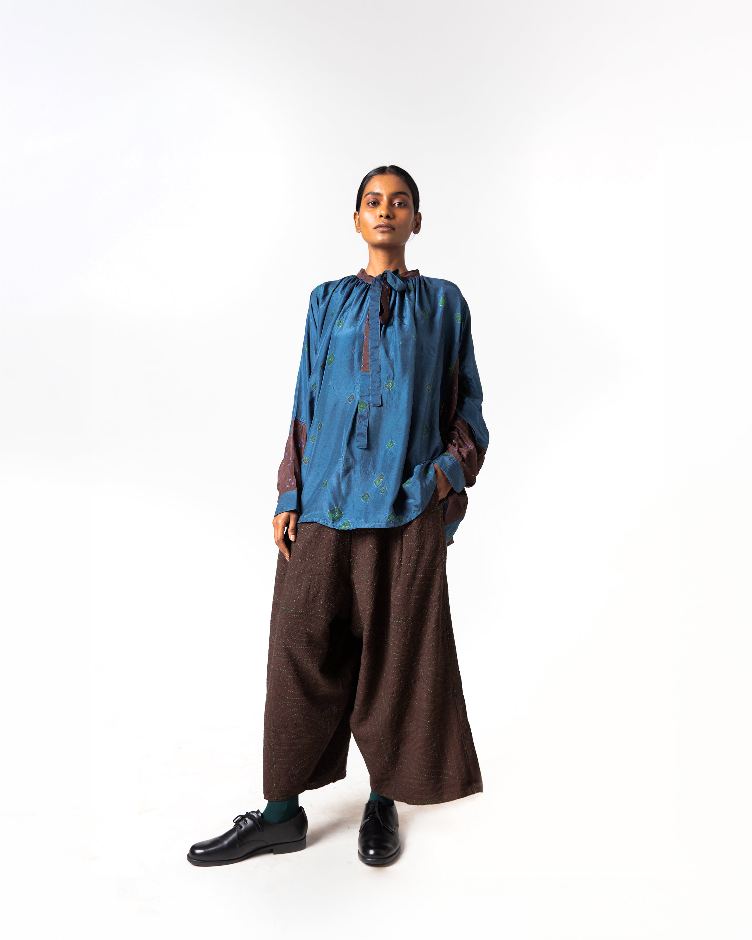 Khardung Bandhani Silk Top