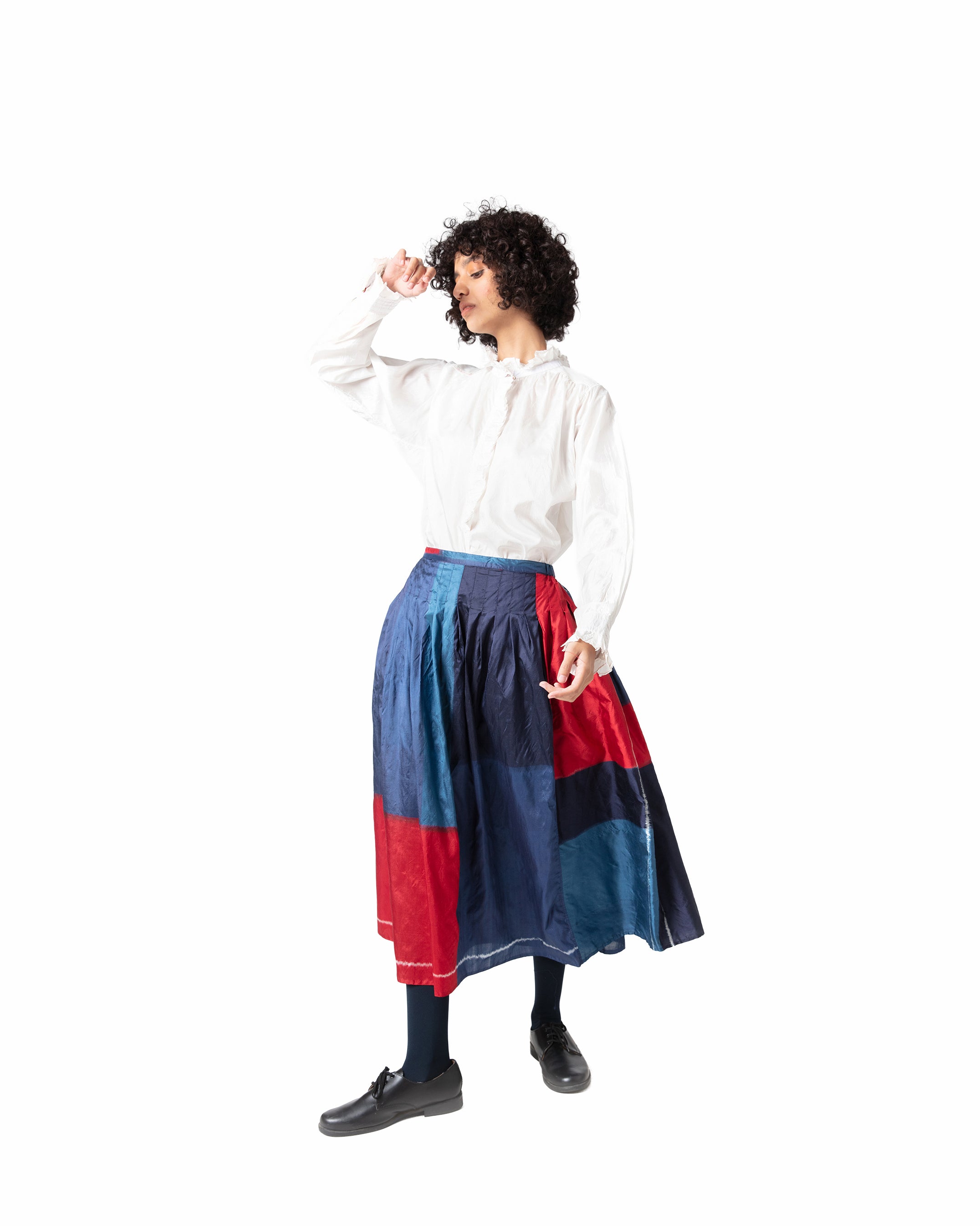 Skyu Ikkat Silk Skirt