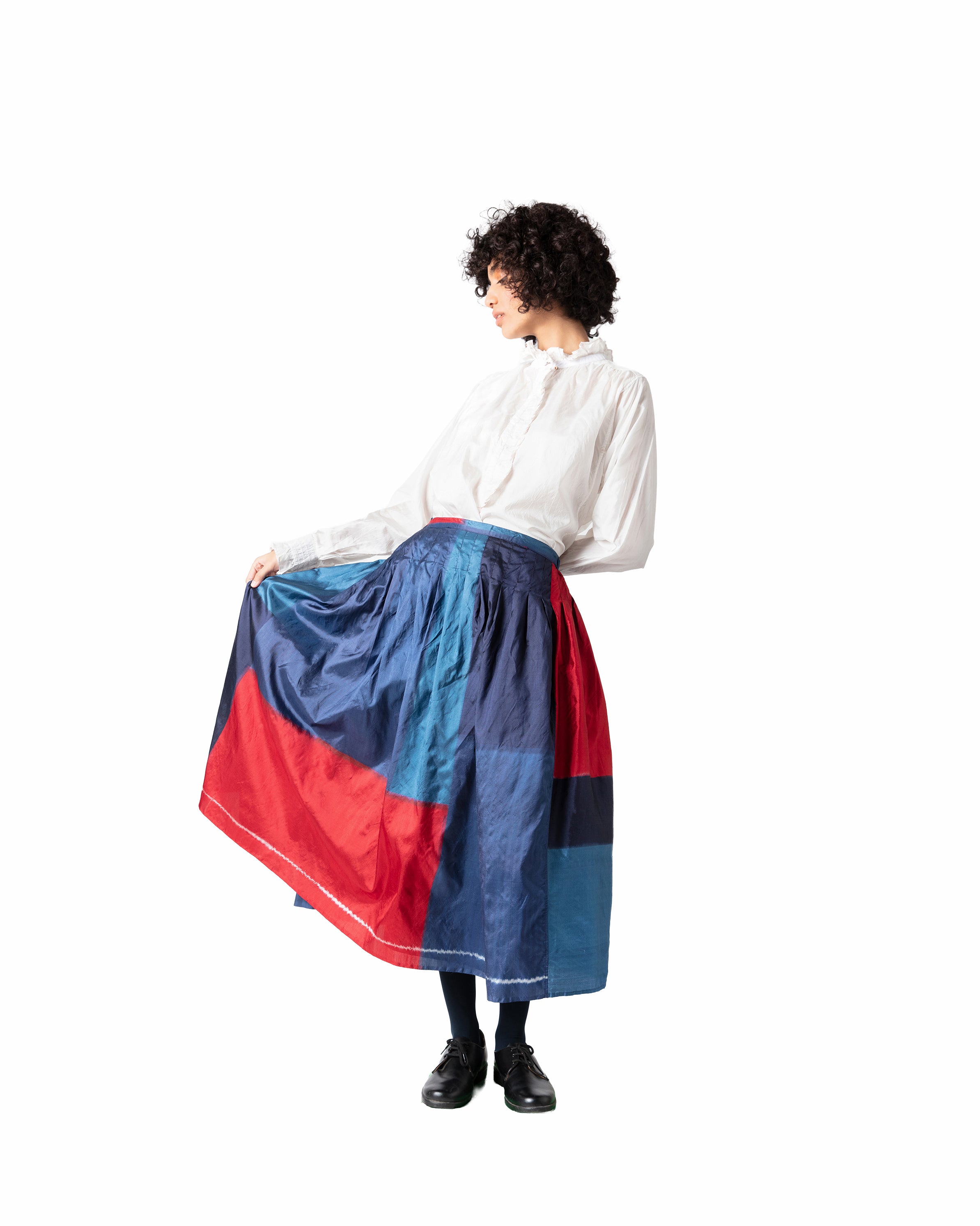 Skyu Ikkat Silk Skirt