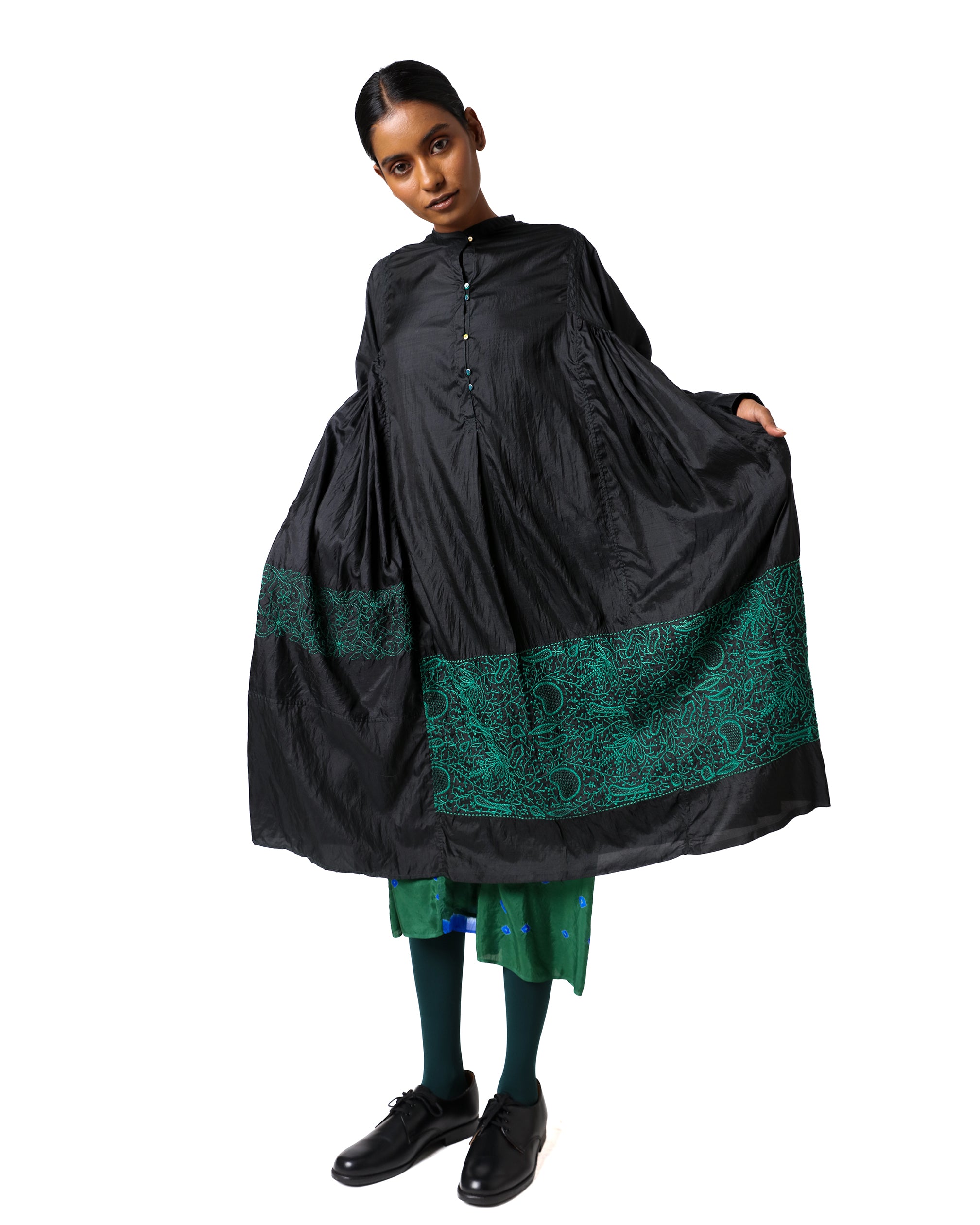 Lamayuru  Chikankari Silk Dress