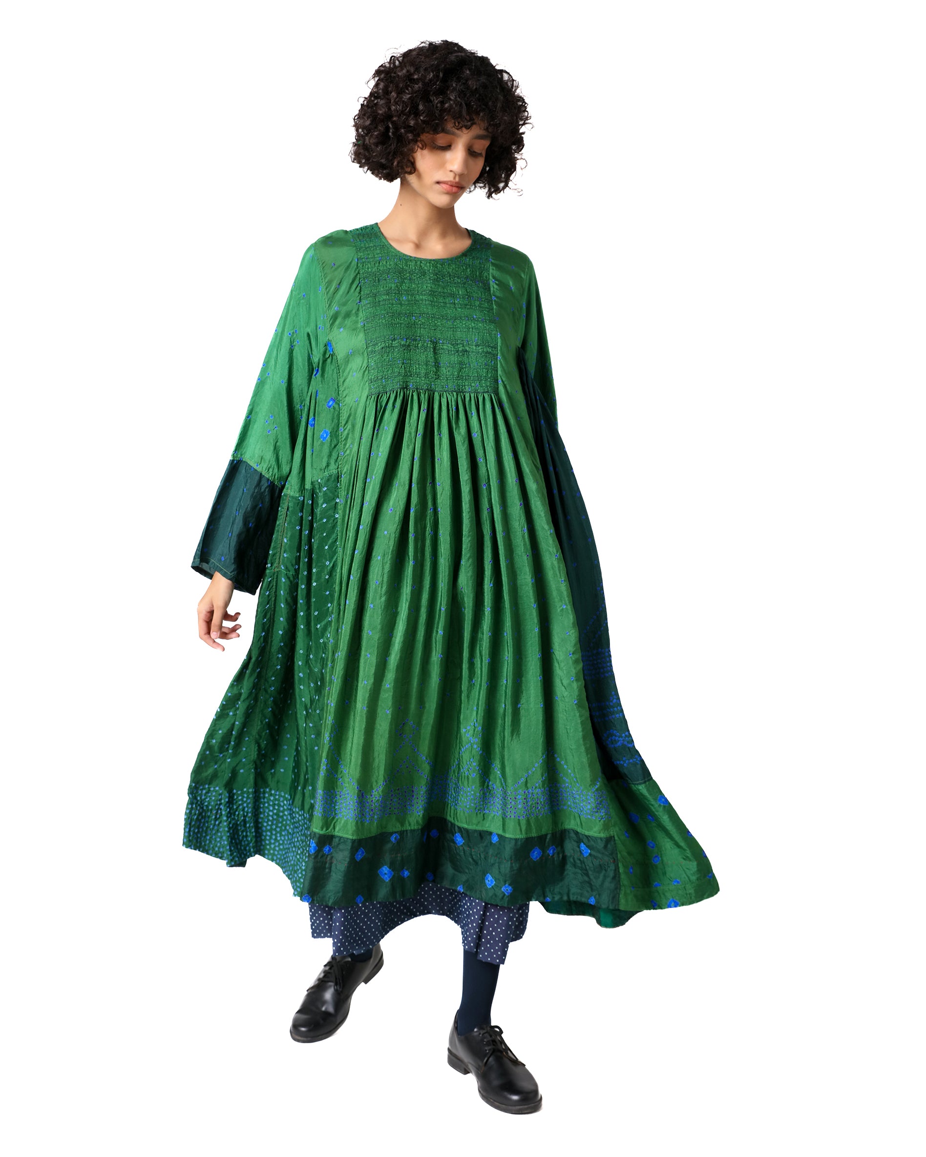 Zanskar Bandhani Silk Dress