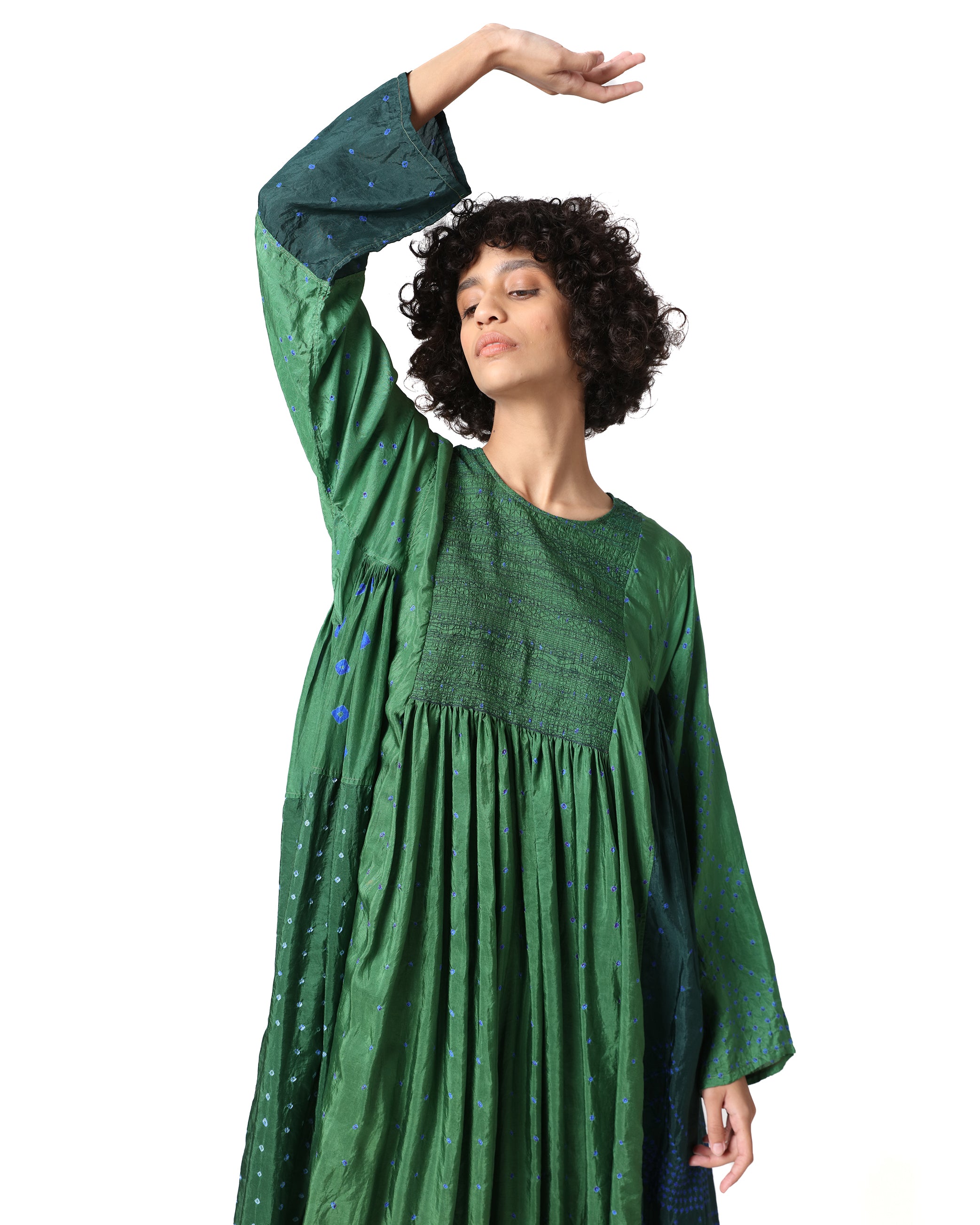 Zanskar Bandhani Silk Dress