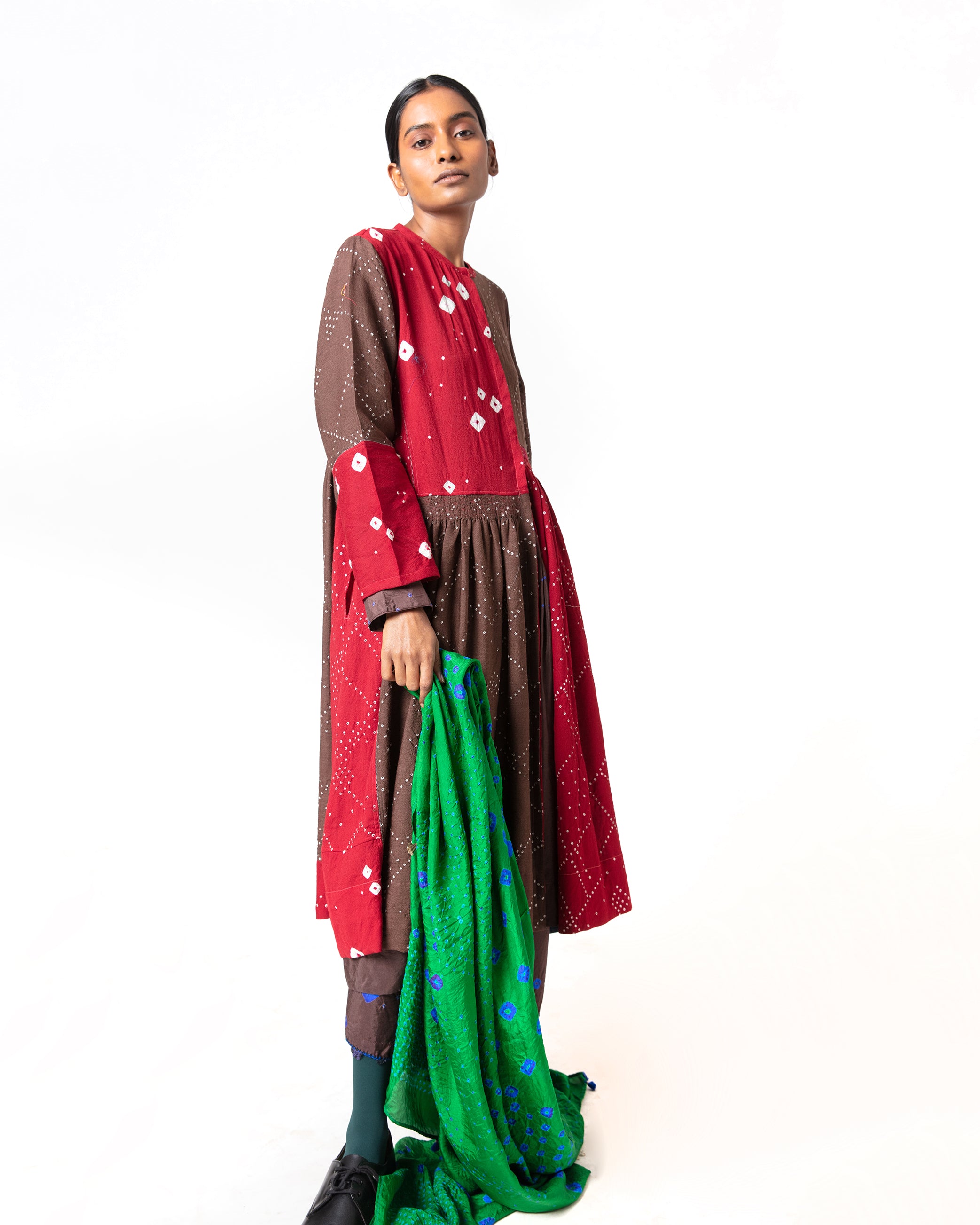 Changtang  Bandhani Woolen Dress