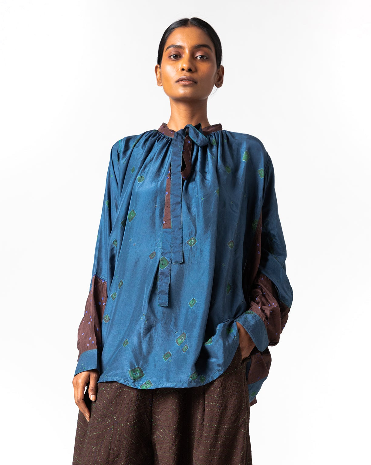 Khardung Bandhani Silk Top