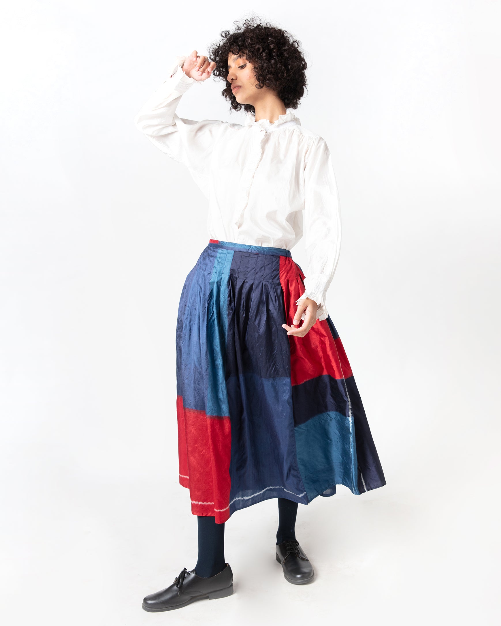 Skyu Ikkat Silk Skirt