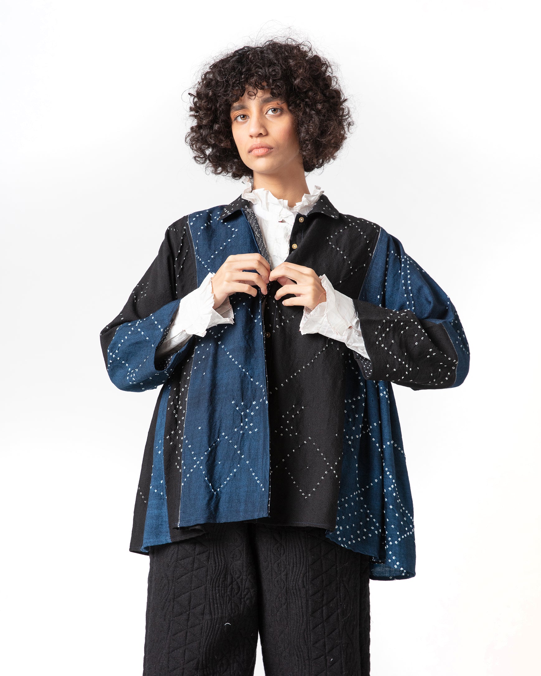 Neel  Bandhani woolen Jacket