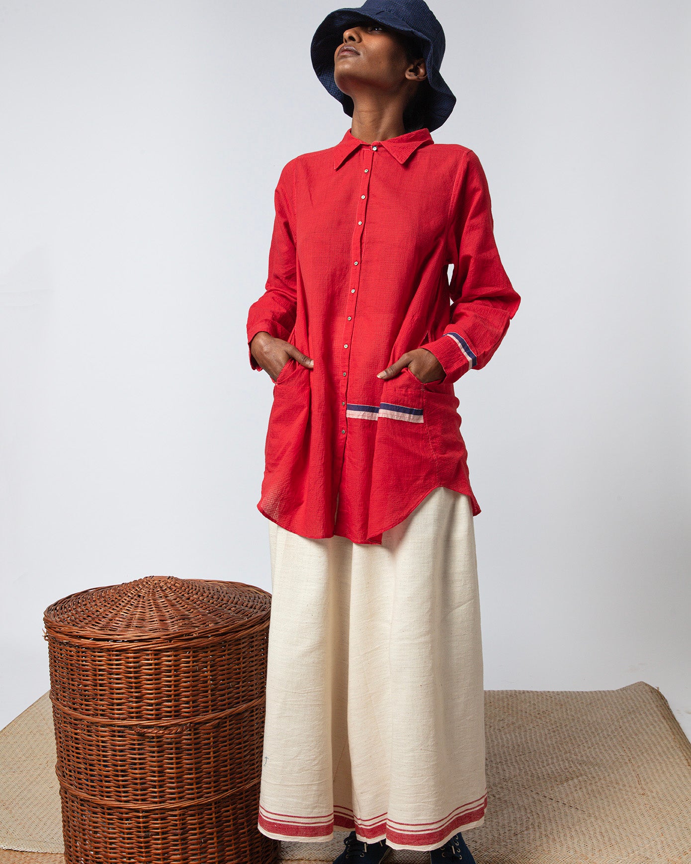 Porus Red Cotton Shirt