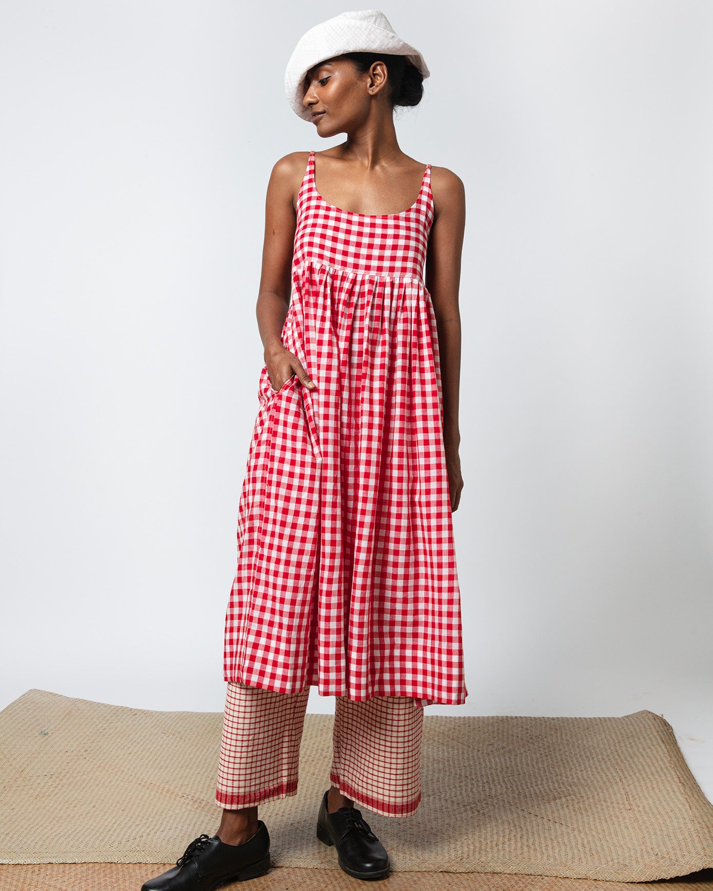 Sophia Red Check Slip